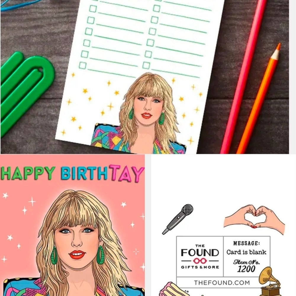 Bundle Tay- Do List Note Pad And Colorful Birthday Card with Illustrated Tay